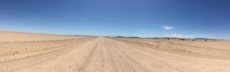 desert, road, loneliness, blue sky, sand, landscape, environment, sky, land, blue