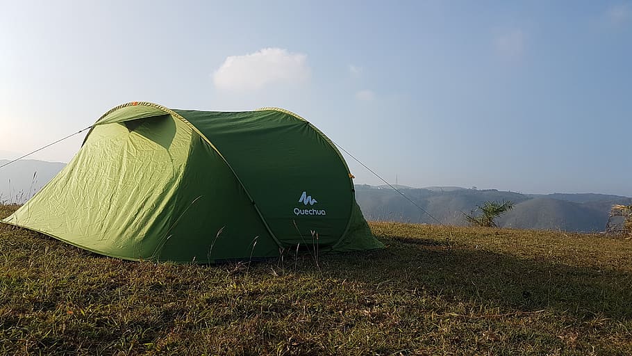 tenda, gunung, pagi, langit, berkemah, petualangan, kamp, ​​alam, outdoor, lanskap