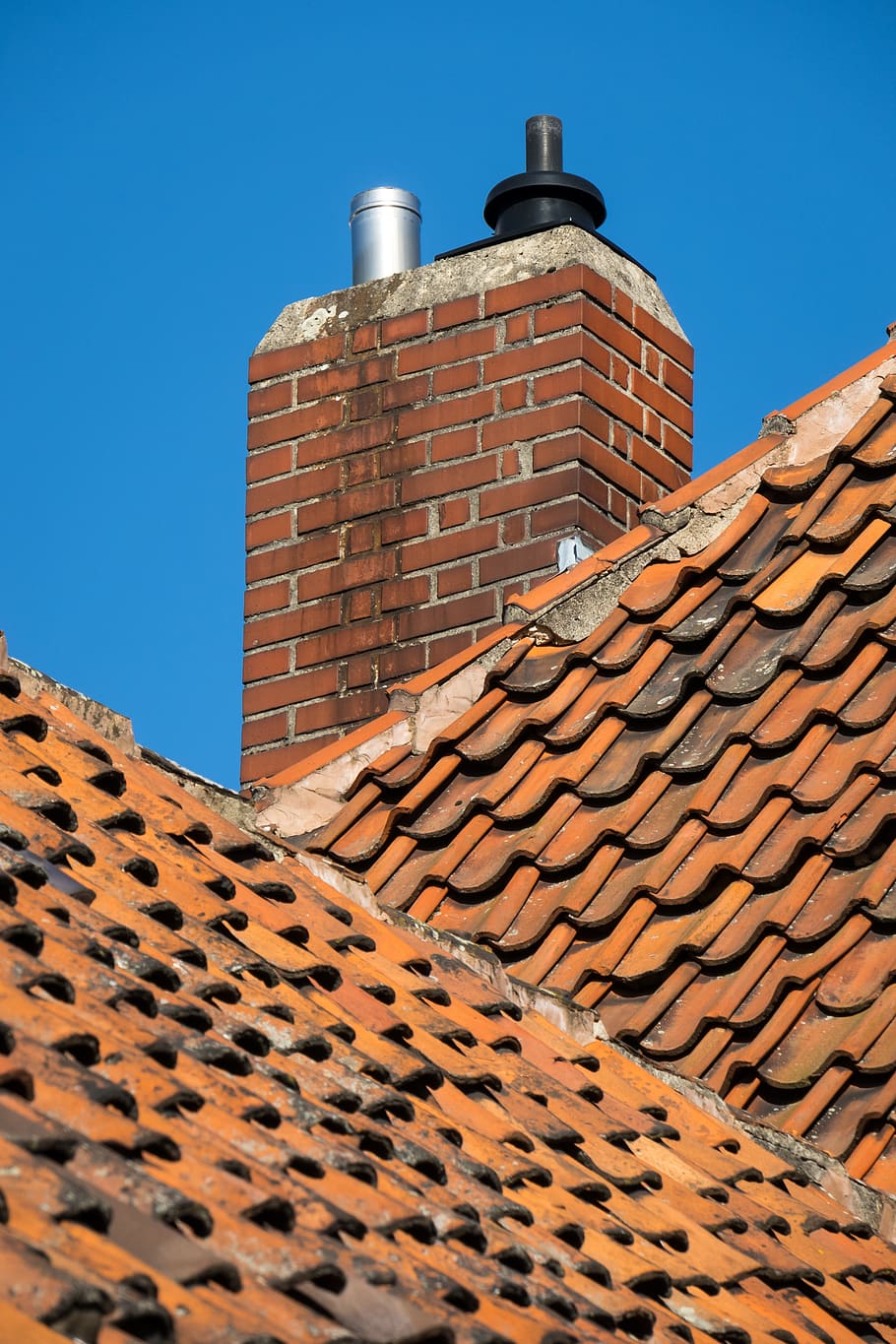 fireplace, roof, tile, roof shingles, chimney, brick, shingle, house, building, architecture