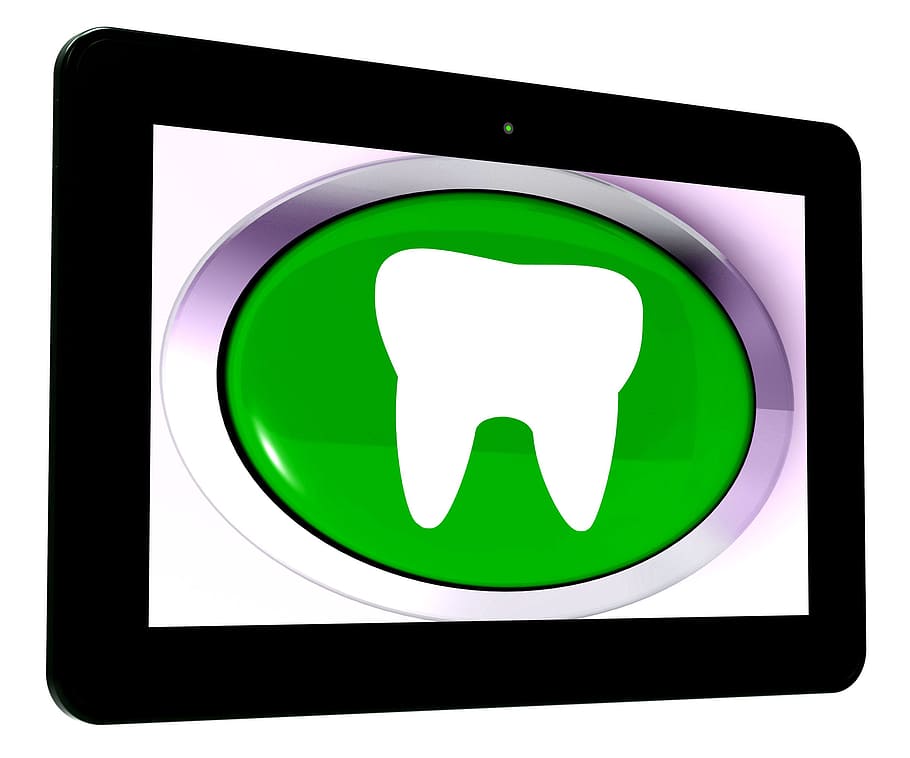 arti tablet gigi, gigi, janji temu, tombol, bersih, dokter gigi, kedokteran gigi, kebersihan, online, tablet