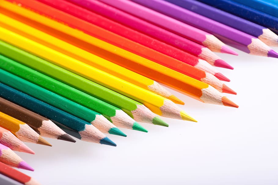 pensil, close-up, closeup, warna, pendidikan, hijau, makro, tidak ada, benda, kantor