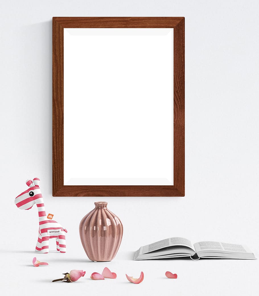 frame, poster, mockup, wall, interior, template, blank, canvas, decorative, desk