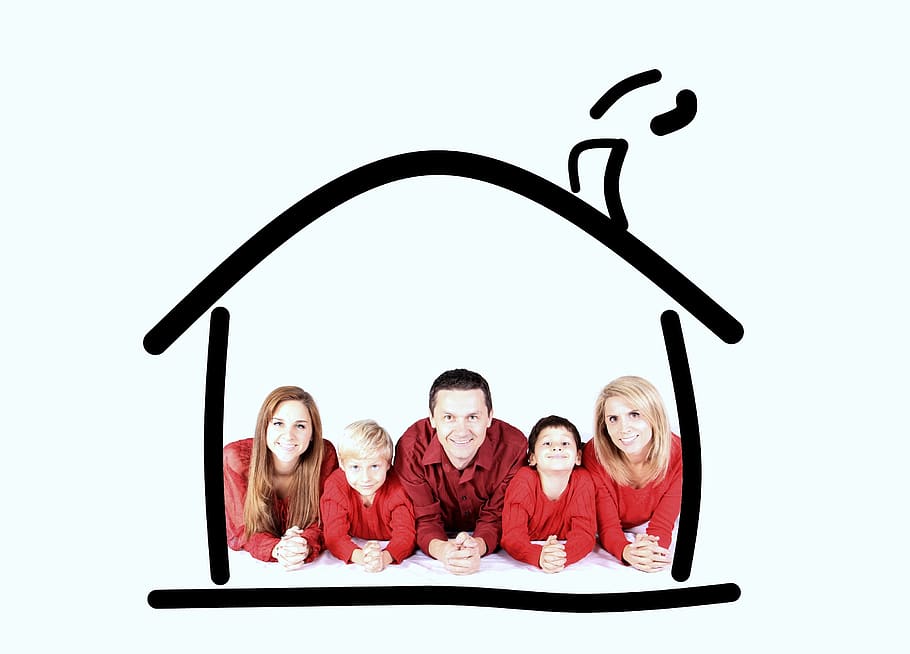 family, house, protection, insurance, home, fun, smile, children, parents, mother