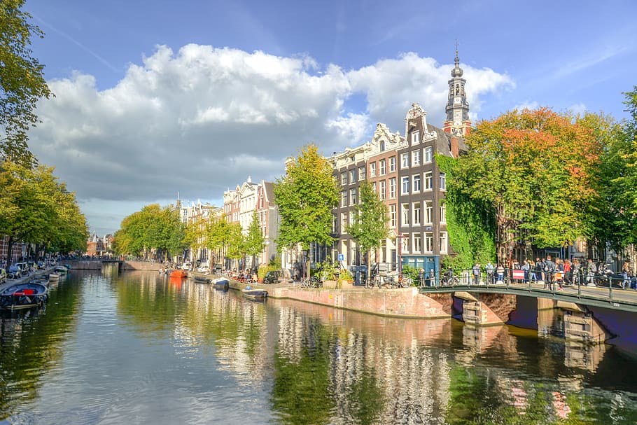 kanal, amsterdam, belanda, pariwisata, air, holland, eropa, kota, refleksi, turis