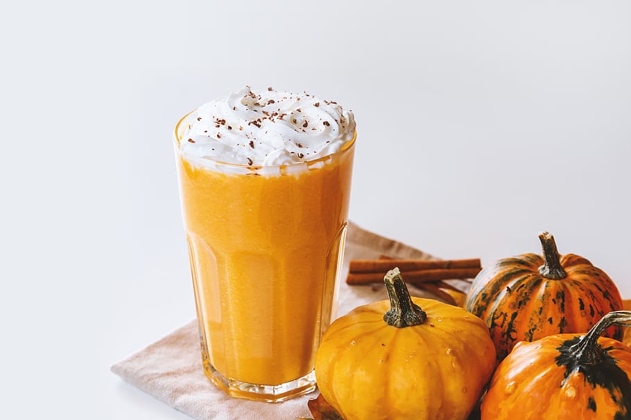 pumpkin smoothie, smoothie., small, pumpkins, drink, white, background, food and drink, food, refreshment