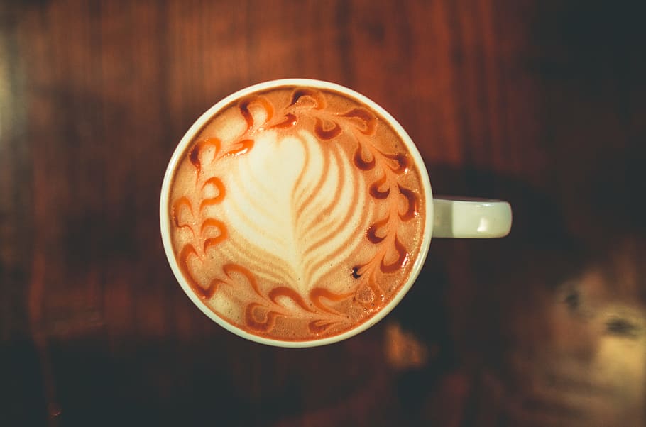 Café, arte, latte, latte art, taza, bebida, caliente, comida y bebida, café - bebida, taza de café