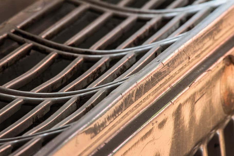 radiator, abstract, heating, metal, grid, grate, macro, steel, close-up, large group of objects