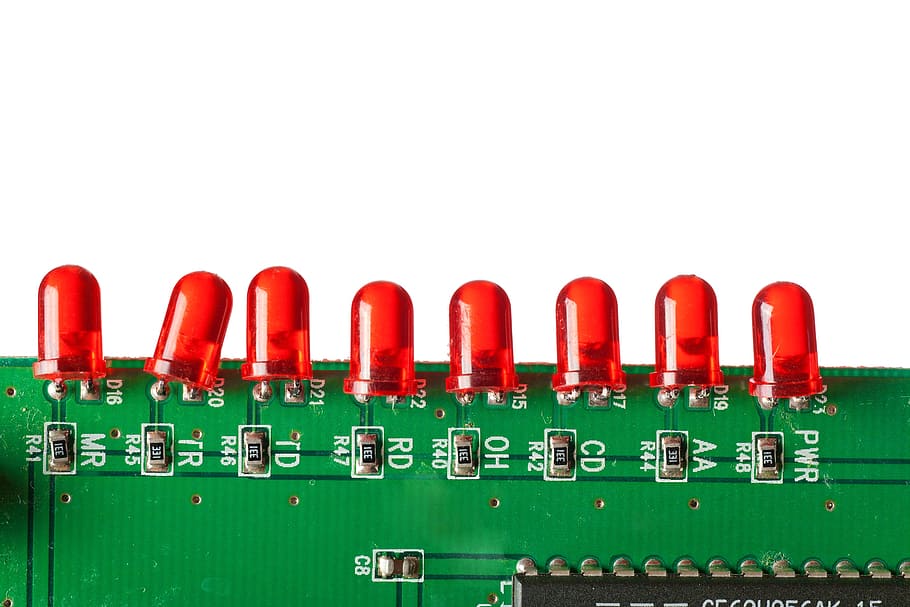 latar belakang, papan, chip, sirkuit, close-up, komponen, dioda, elektronik, hijau, perangkat keras