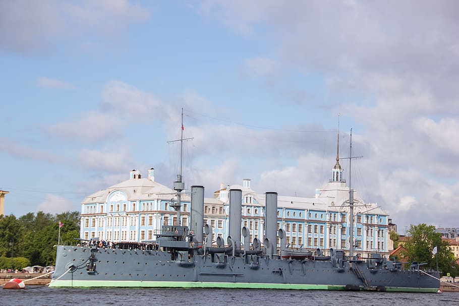 Petersburgo, Rusia, Aurora, ruso, barco, ciudad, río, Leningrado, historia, militar