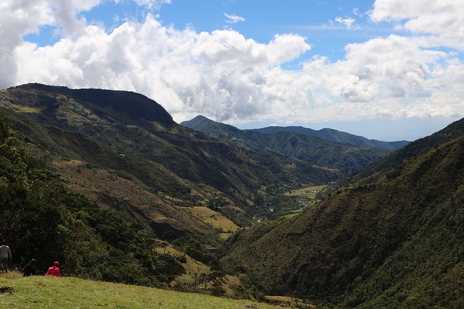 colombia, landscape, mountains, sky, field, nature, cauca, rural, prado, reflections