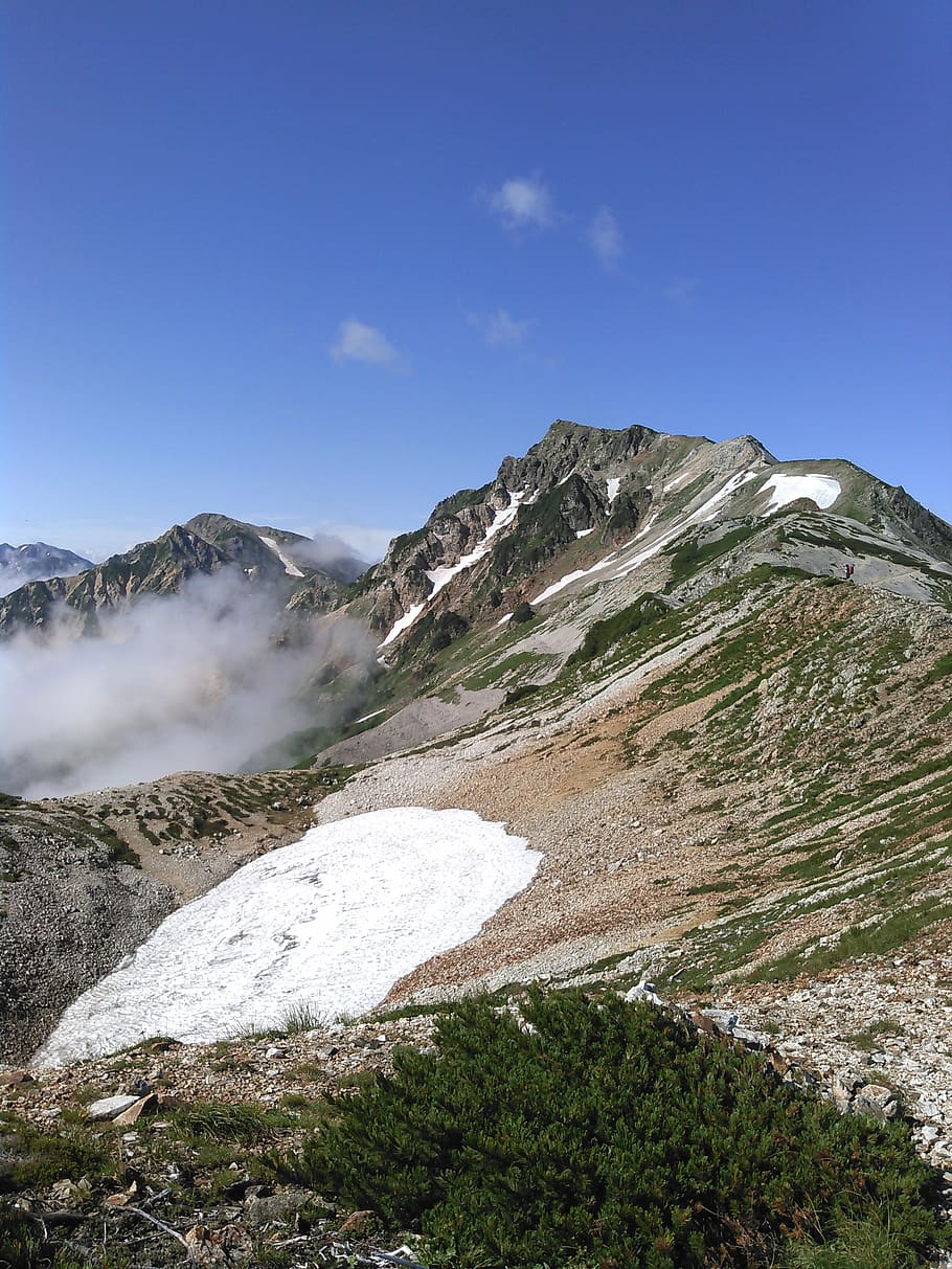montaña, alpinismo, japón, natural, cielo, magnífica vista, yatsugatake, alpes del norte, personas, nieve