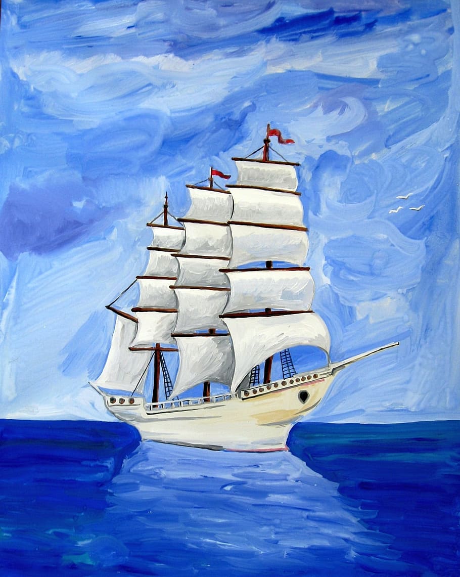 astronira, ship, painting, art, color, texture, drawing, boat, journey, travel