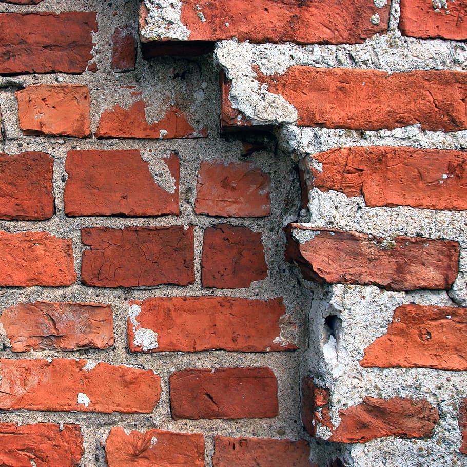 Ladrillos, ladrillo, pared, fondos, rojo, viejo, blanco, marrón, piso, piedra