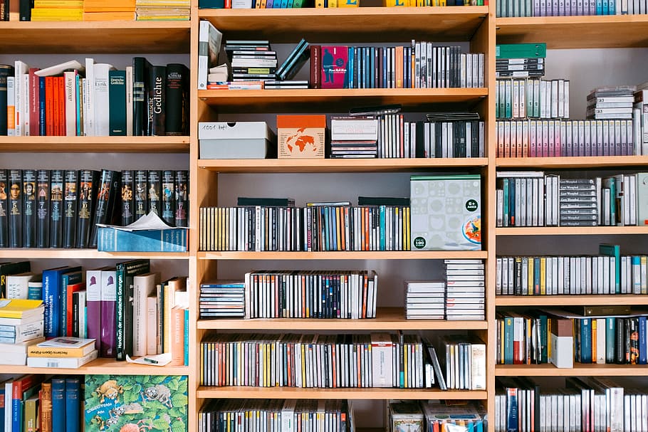 bookshelf, books, cds, background, book, bookcase, bookstore, collection, computer, culture