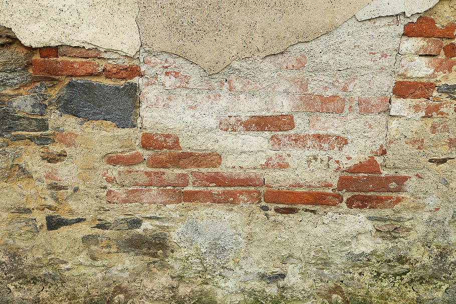 ladrillos, pared, textura, fondo de la pared de ladrillo, viejo, ladrillo, hormigón, envejecido, áspero, estructura construida