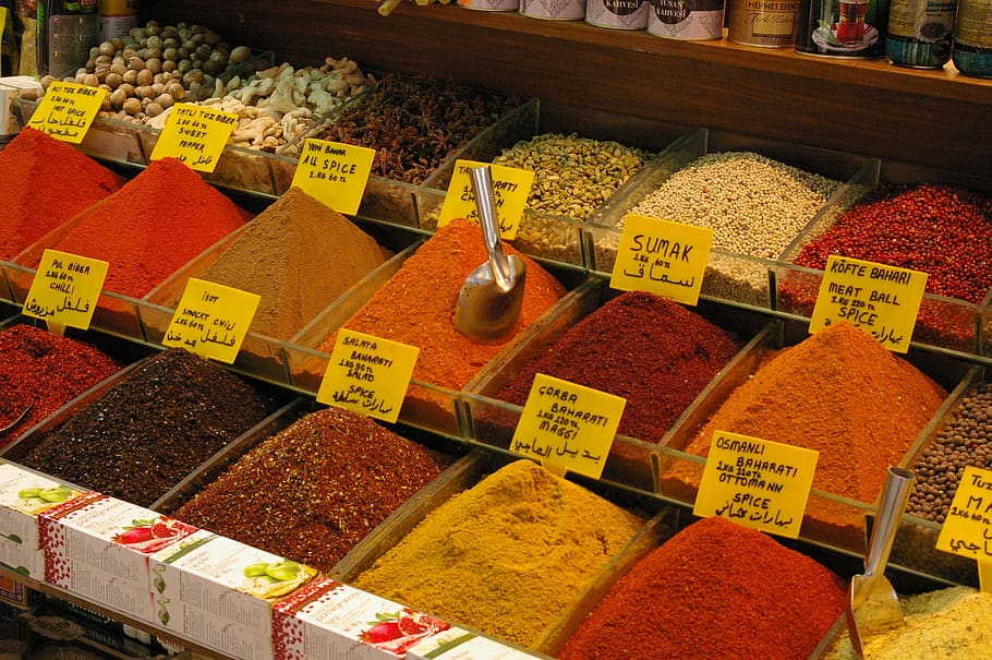 istanbul, market, spices, exotic, paprika, spice, choice, variation, retail, food
