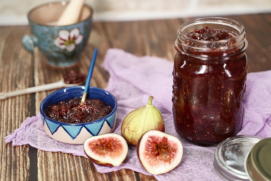 fig jam, figjam, fig, jam, food and drink, food, table, freshness, fruit, healthy eating
