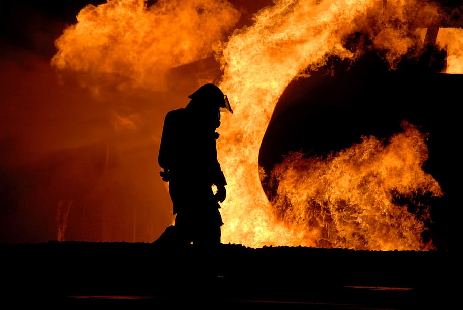 fogo, lutador, bombeiro, humano, atividade, trabalho, calor - temperatura, chama, fogo - fenômeno natural, queima