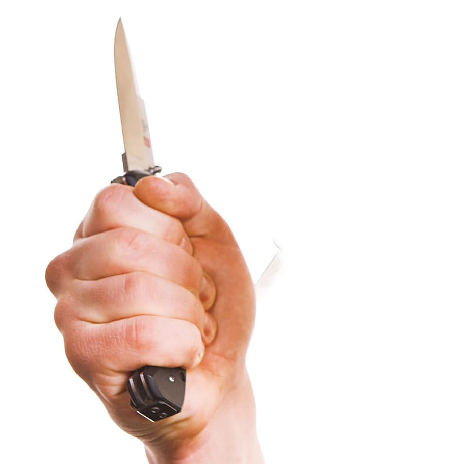 hand, isolated, killer, knife, male, man, martial, protection, sport, sportive