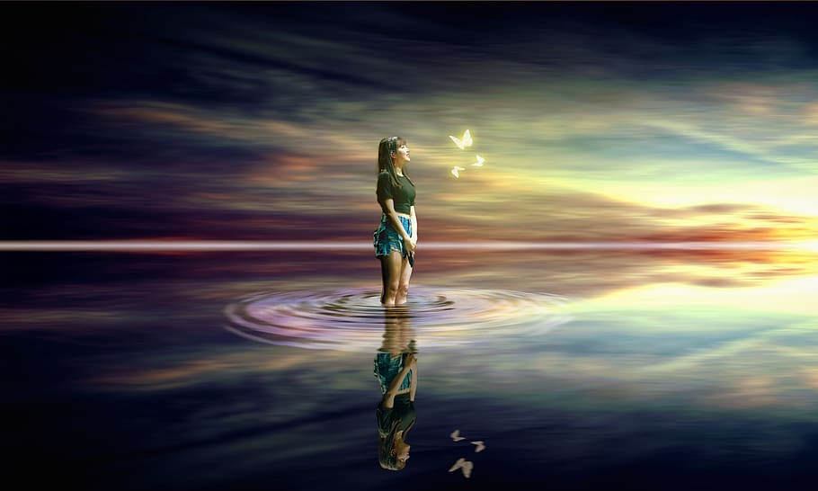 Reflection Effect Gfriend Yerin Fan Art Photo Manipulation Girl Water Reflection Nature One Person Pxfuel
