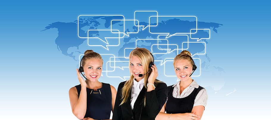 centro de llamadas, auriculares, mujer, servicio, consultoría, información, conversación, continentes, global, internacional