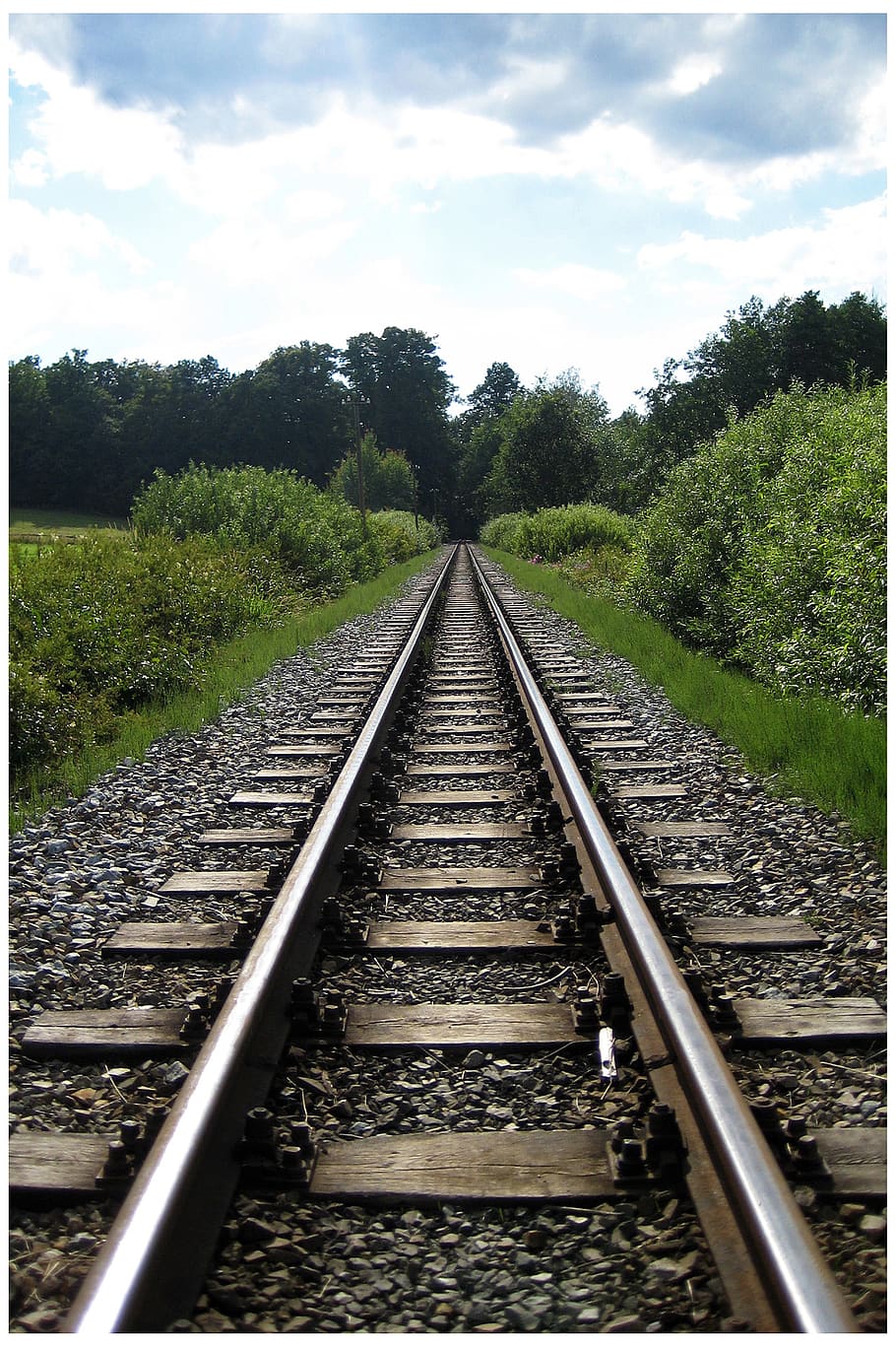 gleise, train, railway, rails, transport, railroad tracks, away, sky, track, travel