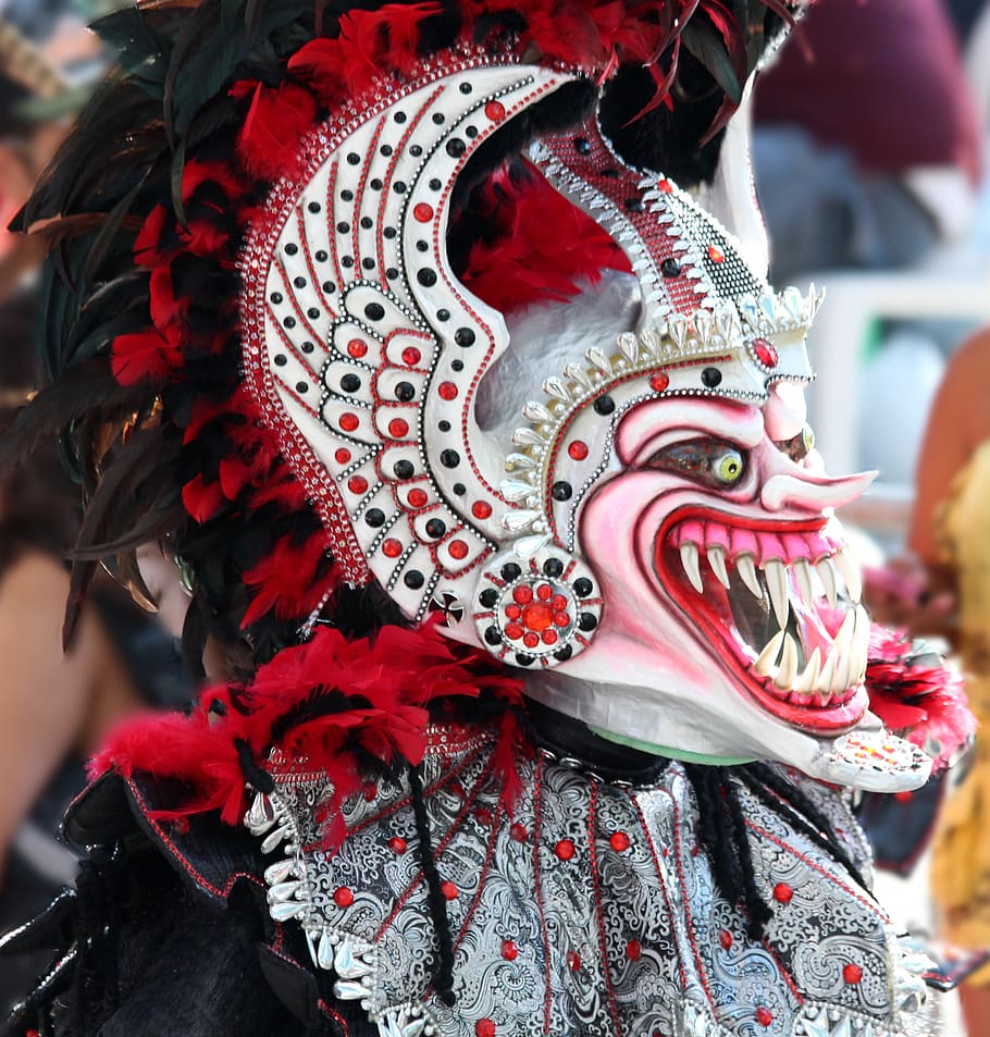 mask, scary mask, teeth, horror, masquerade, carnival, spooky, horrible, halloween, dominican republic