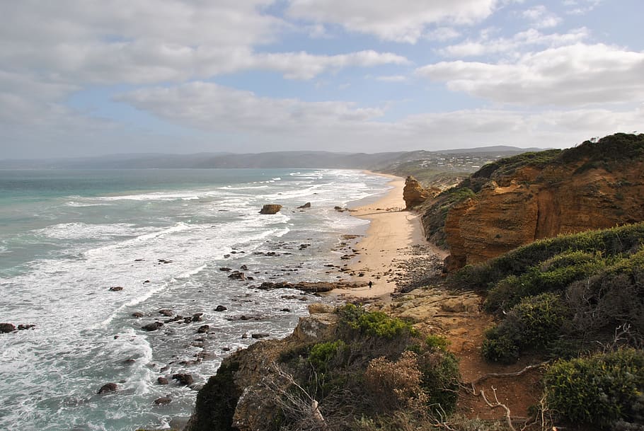 australia, victoria, great ocean road, sea, water, sky, cloud - sky, beauty in nature, scenics - nature, land