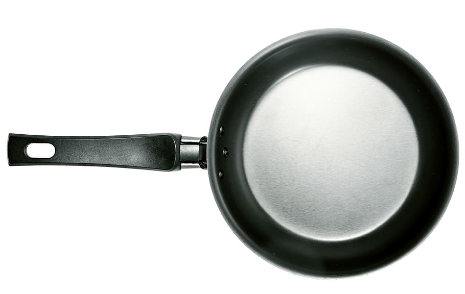 pan, isolated, frying, iron, cast, white, skillet, fry, steel, empty
