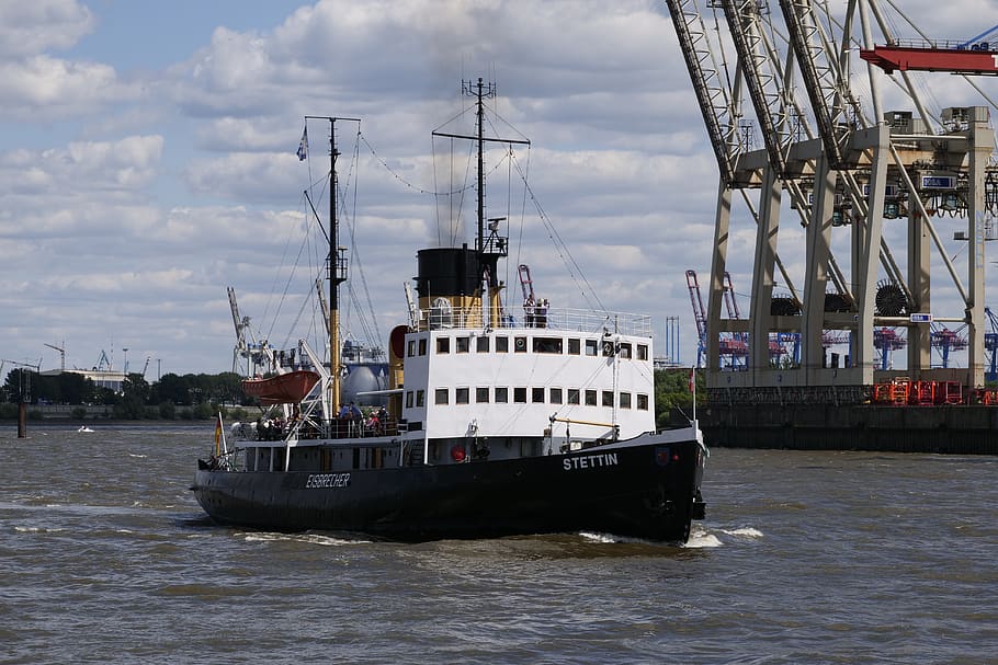 ship, icebreaker, maritime, seafaring, elbe, museum ship, old, port, history, steam tractor