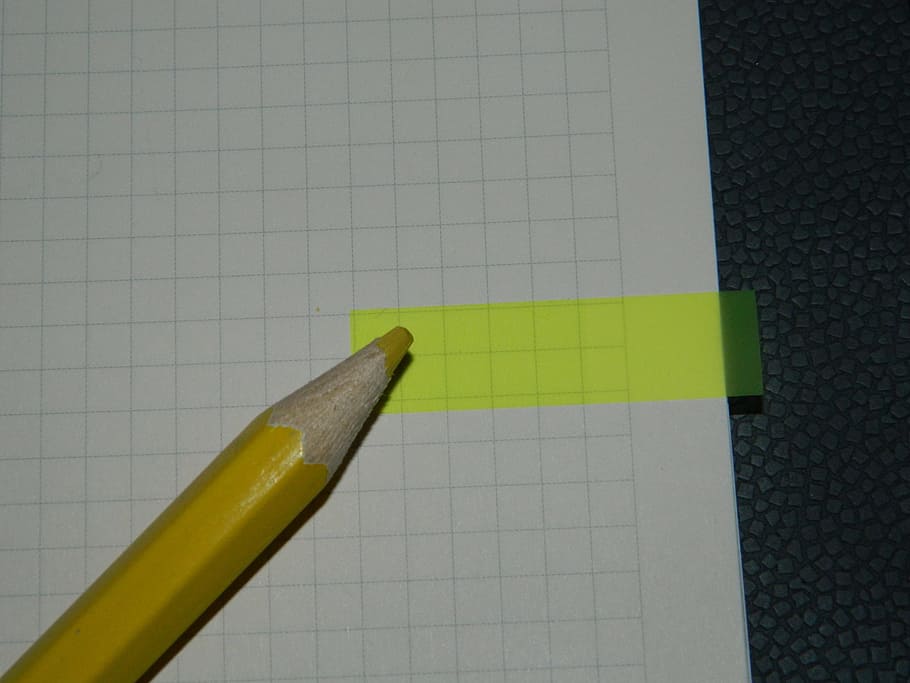 yellow, pencil, color, colour, notebook, paper, close-up, high angle view, indoors, pen
