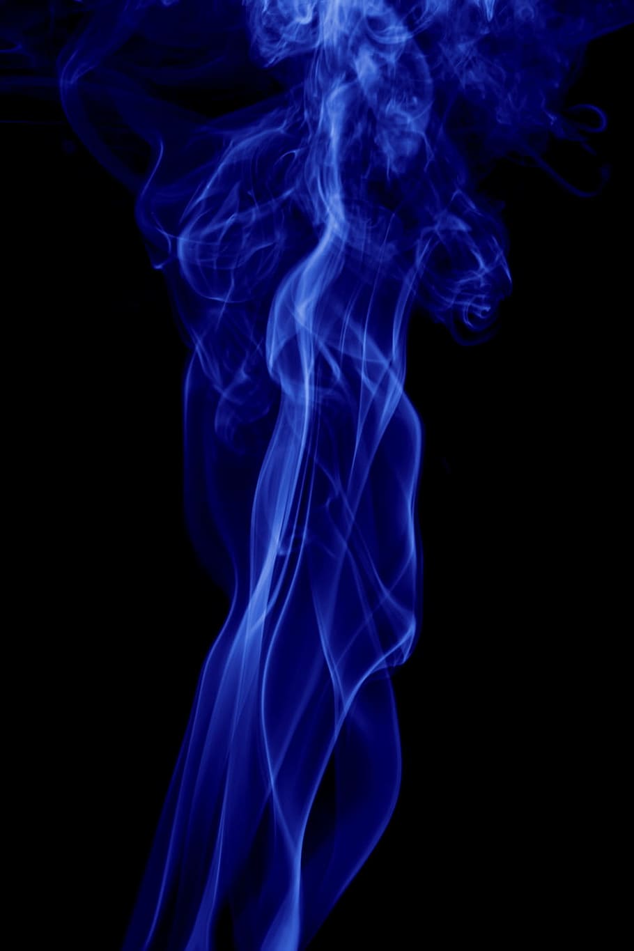 biru, asap, jejak, aliran, cahaya, latar belakang, api, terisolasi, bentuk, lembut