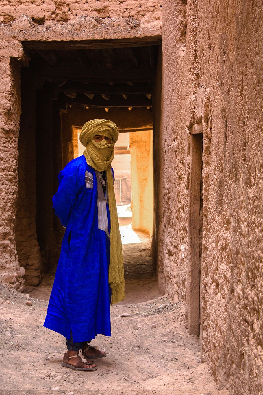 beduíno, marrocos, turbante, deserto, áfrica, saara, árabe, véu, estrutura construída, arquitetura