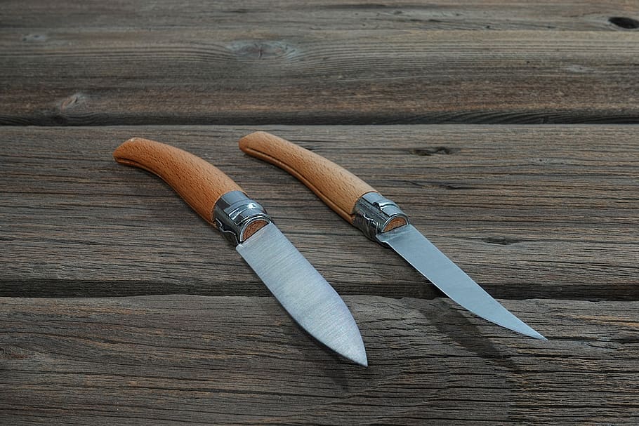 faca, faca de bolso, lâmina, afiada, corte, canivete, ferramenta, camping, ao ar livre, madeira - material