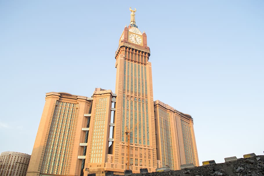 clock tower, big clock, clock, makkah, ksa, saudi arabia, masjid al-haram, islam, muslim, prayer