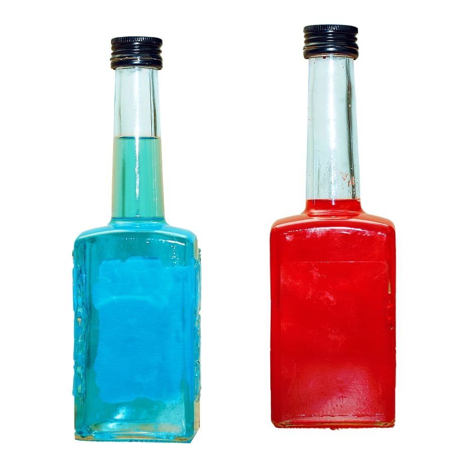 branco, vermelho, produto, isolado, líquido, bebida, álcool, objeto, garrafa, vidro