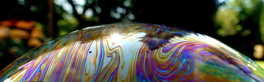 soap bubble, color, colorful, iridescent, reflection, kunterbunt, multi colored, focus on foreground, close-up, pattern