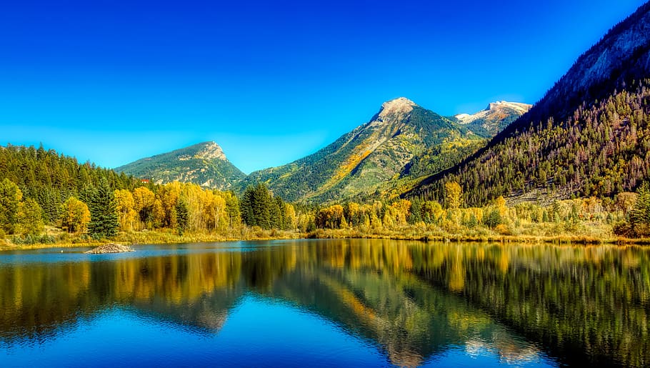colorado, lake, america, reflections, rocky mountains, tourism, forest, trees, woods, panorama