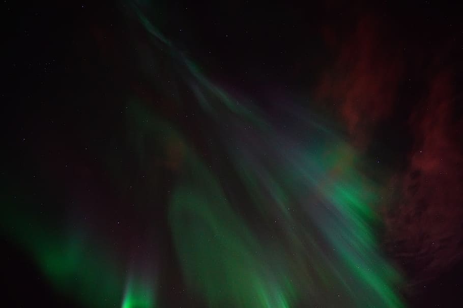 aurora, auroras boreales, fenómeno de luz, brillante, verde, viento solar, cielo estrellado, aurora boreal, islandia, atmósfera de la tierra