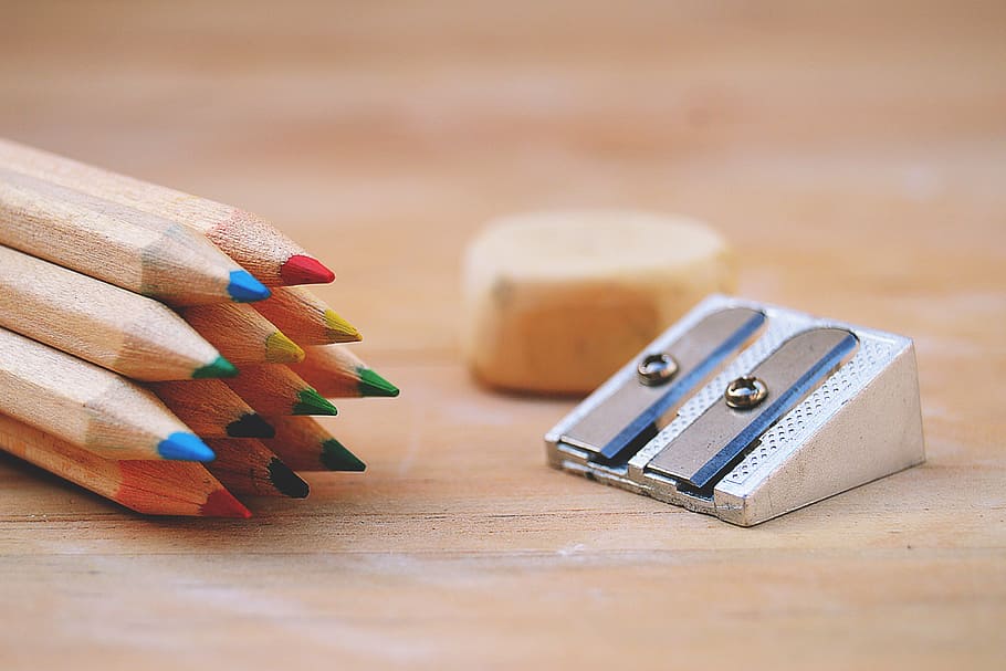 school pencils, &, sharpener, various, education, pencil, pencils, school, stationery, wood - material