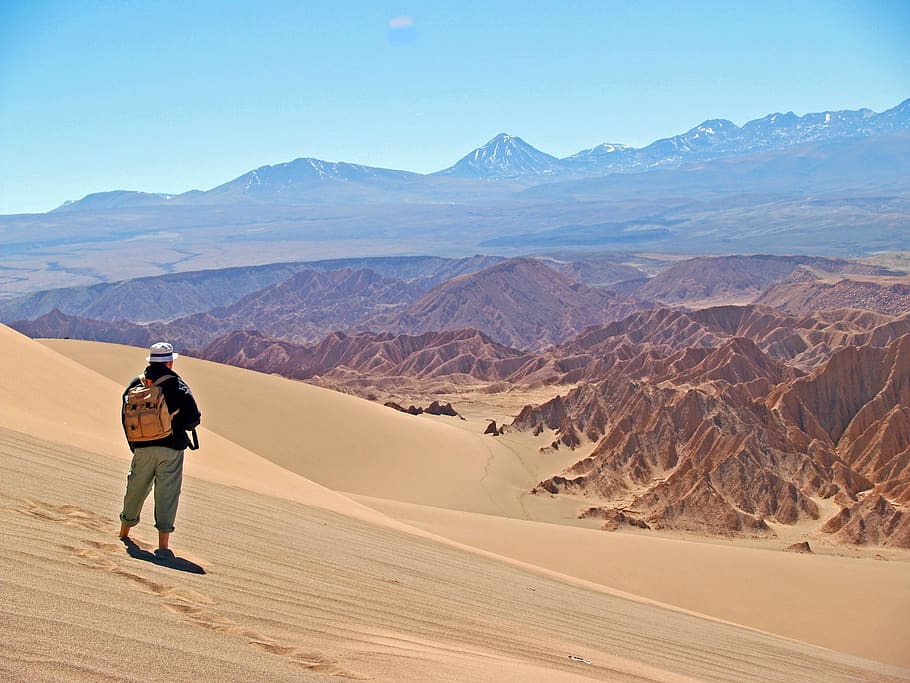 Chili, Atacama, Gurun, Lansekap, Amerika, scenics - alam, gunung, keindahan alam, satu orang, orang-orang nyata