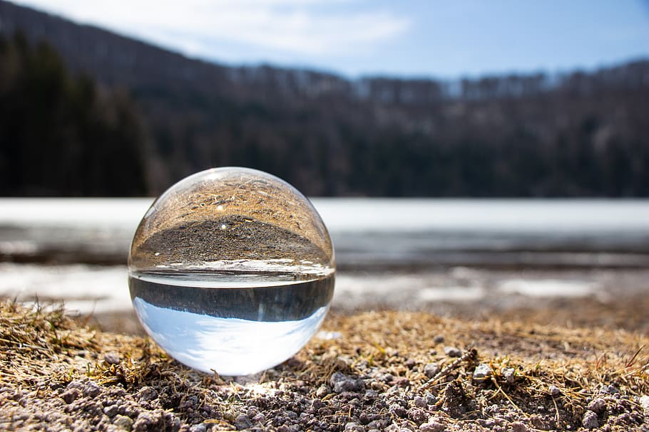 lake sfânta ana, transylvania, romania, lake, forest, nature, spring, photo ball, crystal ball, glass ball