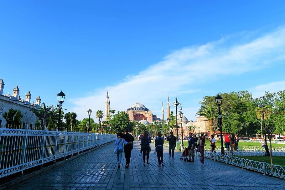 hagia sophia, istanbul, cami, religion, minaret, city, architecture, islam, travel, building