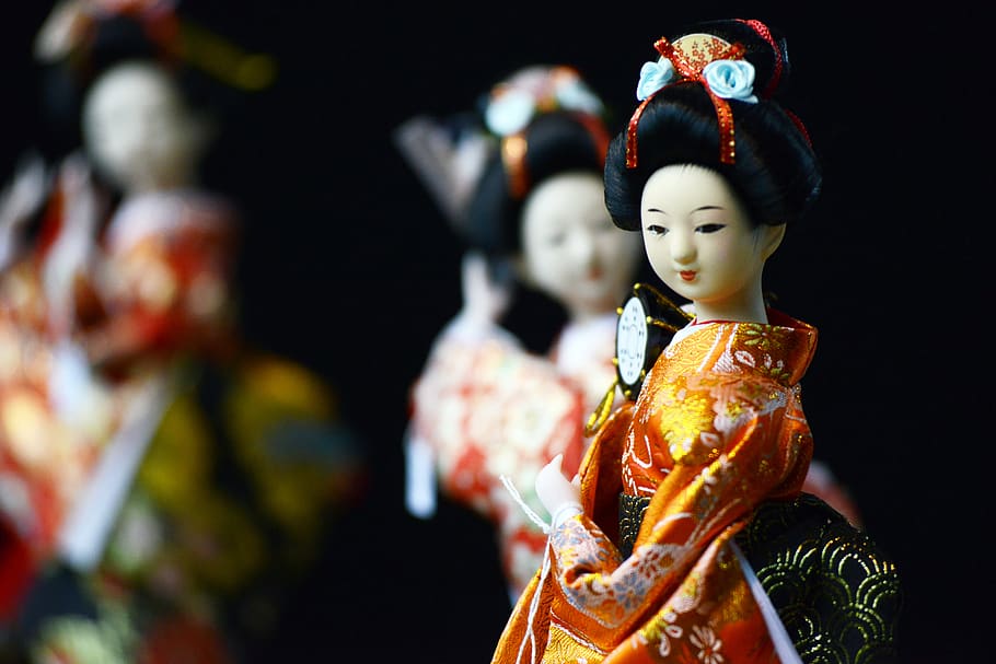 memorias de una geisha, figura, arte, muñeca, asia, japonés, japón, mujer, niña, sonrisa