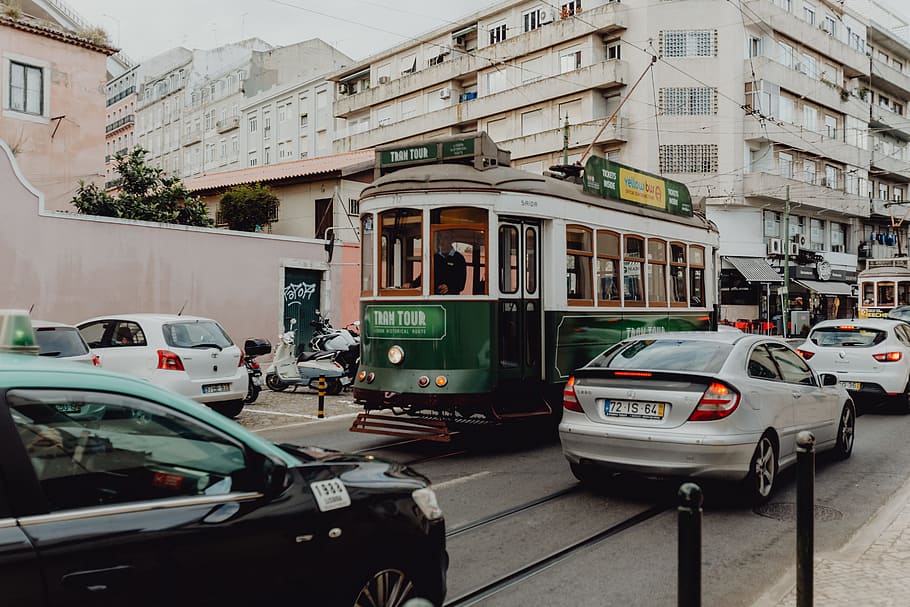 Lisbon, portugal, jalan, Eropa, Lisboa, moda transportasi, transportasi, mobil, kendaraan bermotor, eksterior bangunan