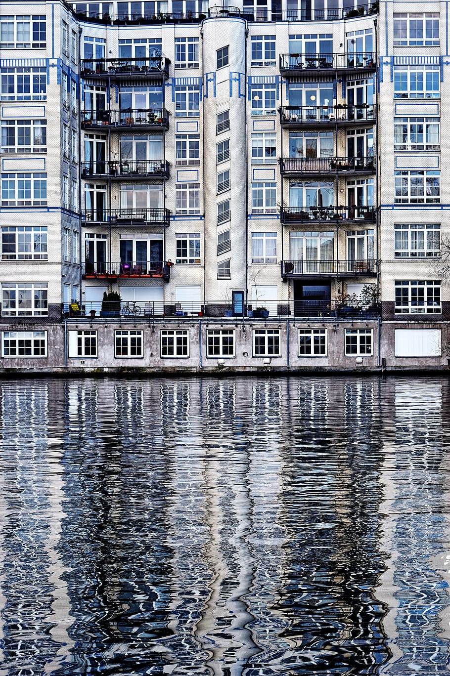 berlin, foya, flat, bangunan, arsitektur, perairan, refleksi, mirroring, sungai, kota