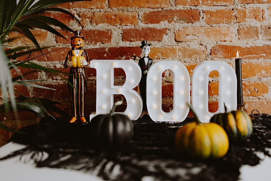 dekorasi halloween, boo, surat, halloween, labu, perayaan, musim gugur, dekorasi, Oktober, makanan