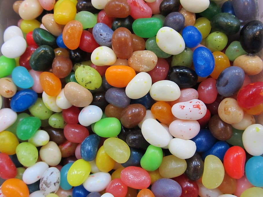 jeli, kacang, manis, makanan, gula, multi-warna, full frame, kelompok besar objek, makanan manis, latar belakang
