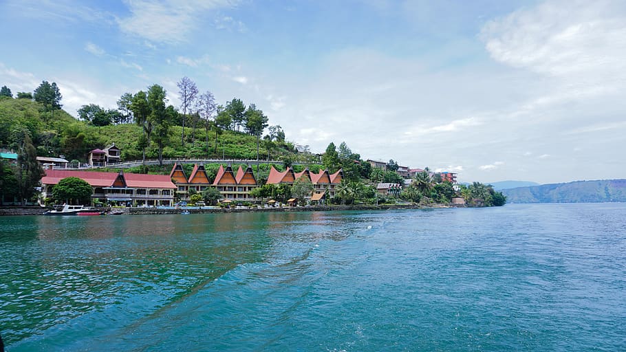 lago, indonésio, natureza, tropical, viagem, ásia, a paisagem, água, vila, ilha
