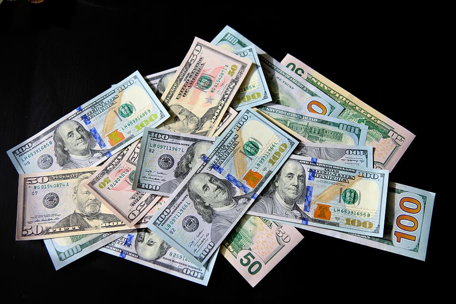 Dólar, dólares, nuevo, pila, facturas, montón, deuda, nadie, muchos, verde
